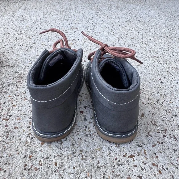 Gray Kids Shoes with Brown Laces- Boutique - Picture 3 of 4
